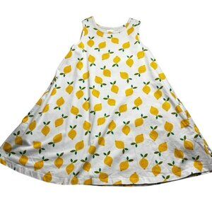 Hanna Andersson Girls Lemon Print Swing Dress Size 8